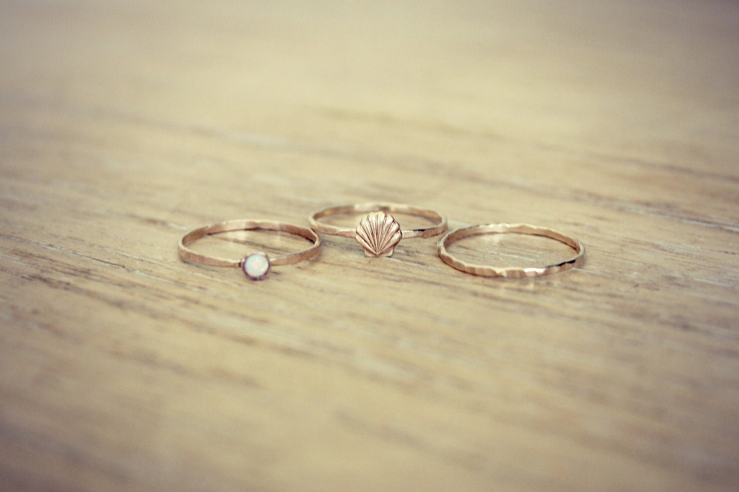 Opal mermaid ring set