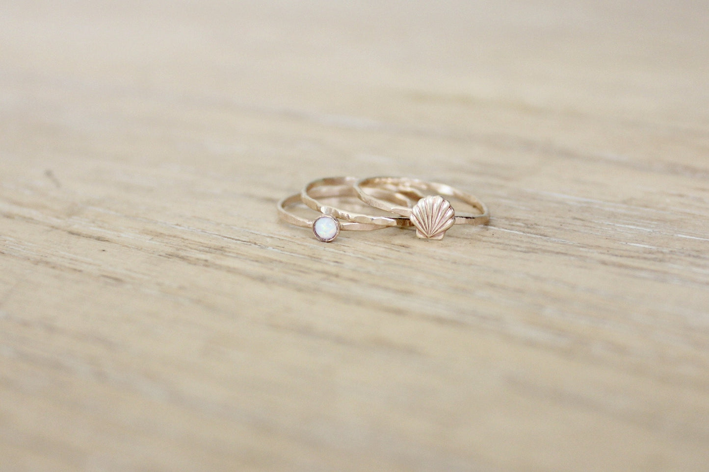 Opal mermaid ring set