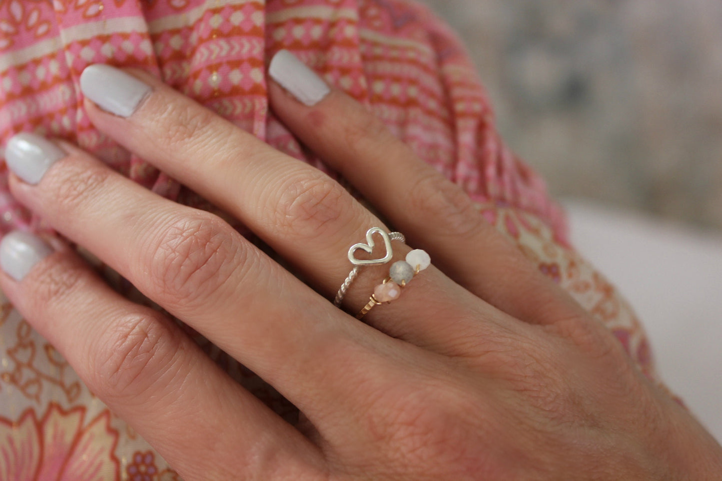 Sterling silver heart ring, mini heart ring, silver stacking ring, rustic hammered ring, valentines gift