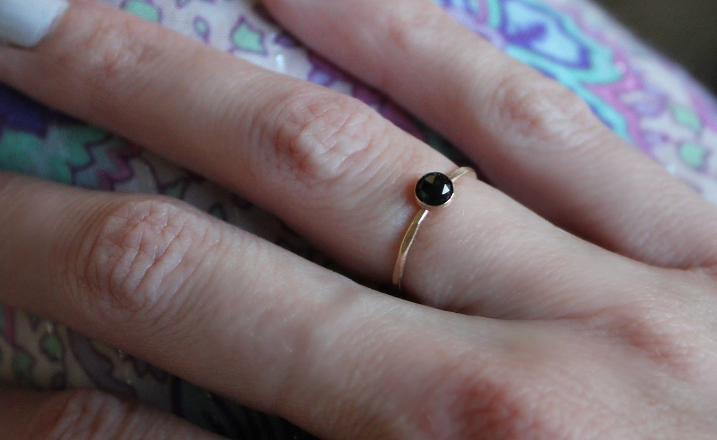 Black Onyx Gold filled ring