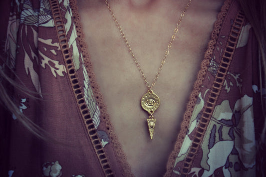 Gold Evil eye necklace