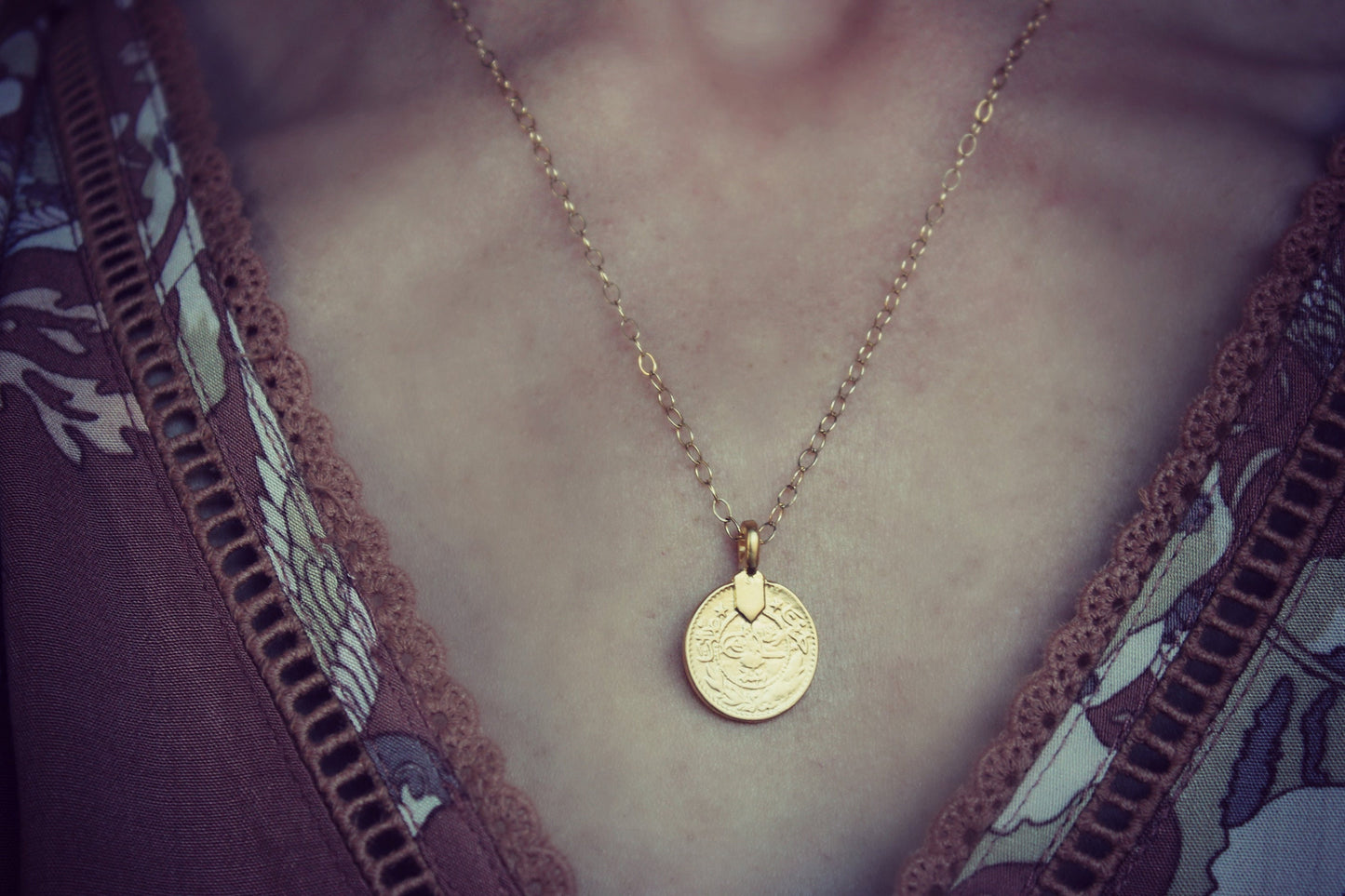Gold coin necklace