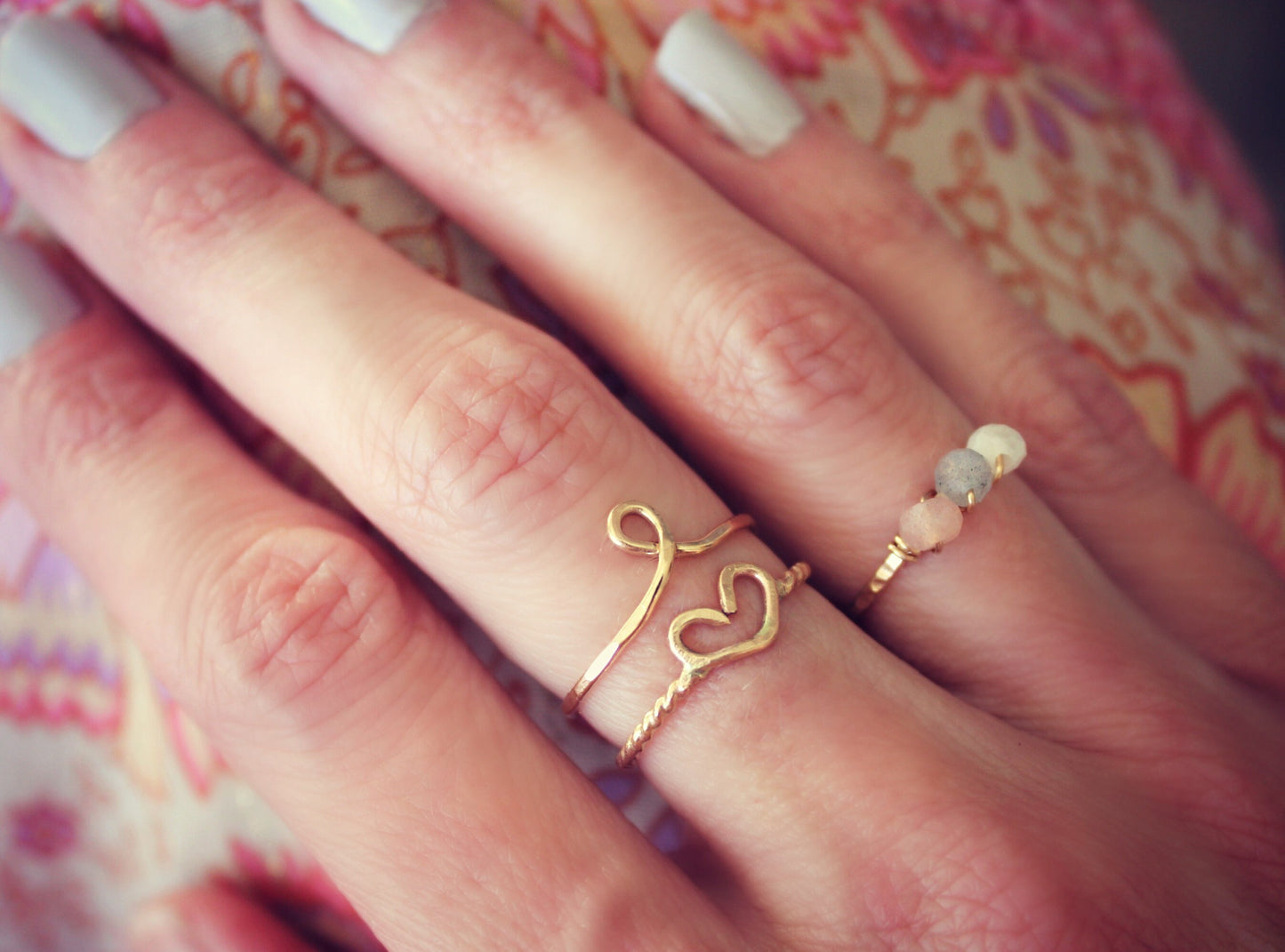 Gold heart ring