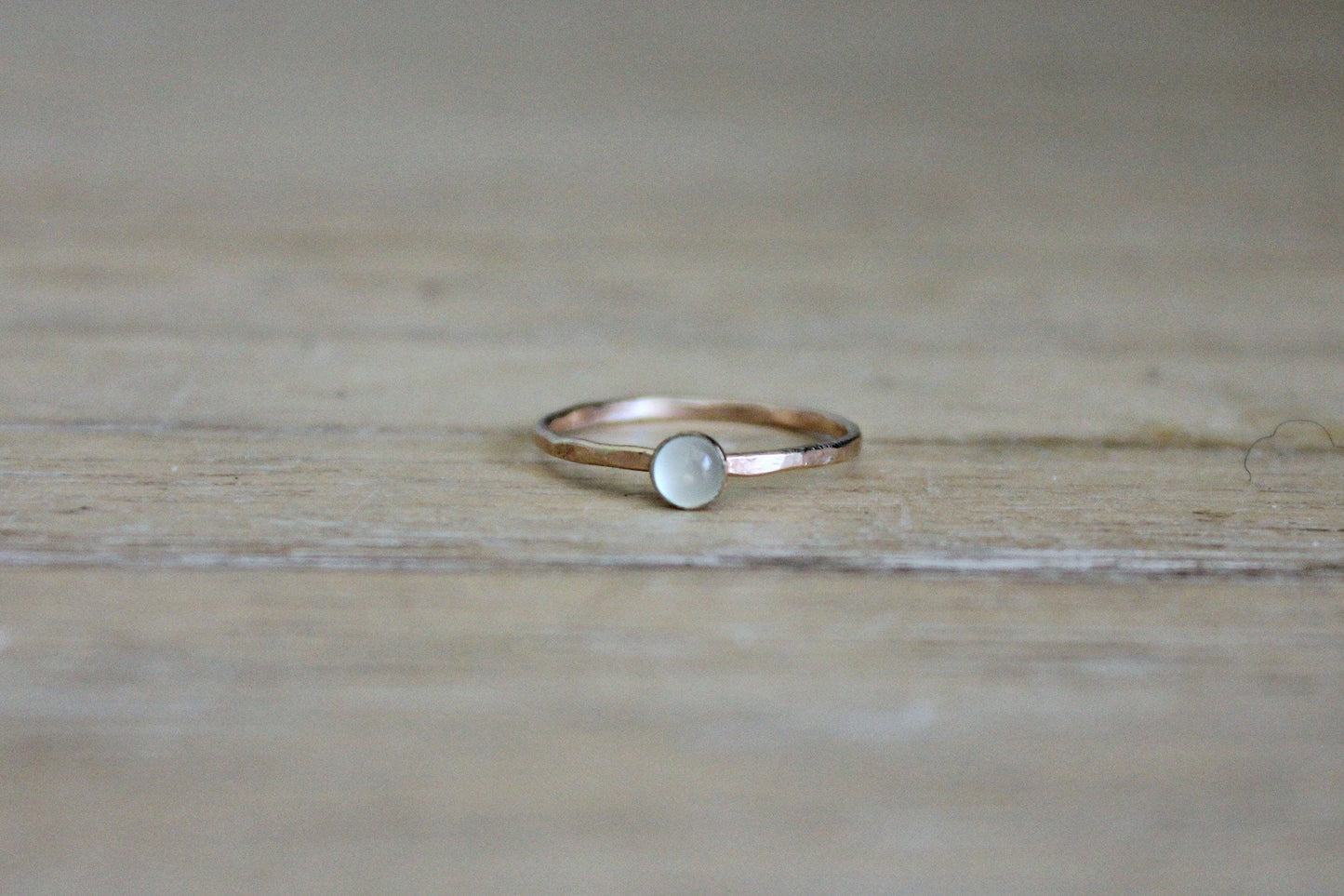 Gold filled Aqua chalcedony March birthstone ring