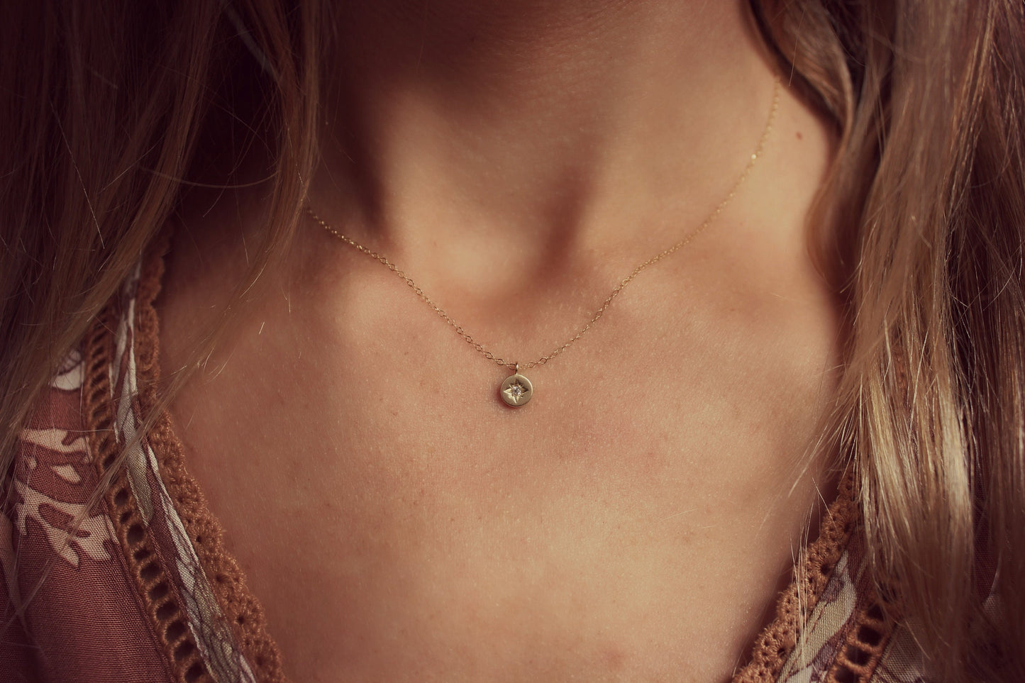 North star charm necklace