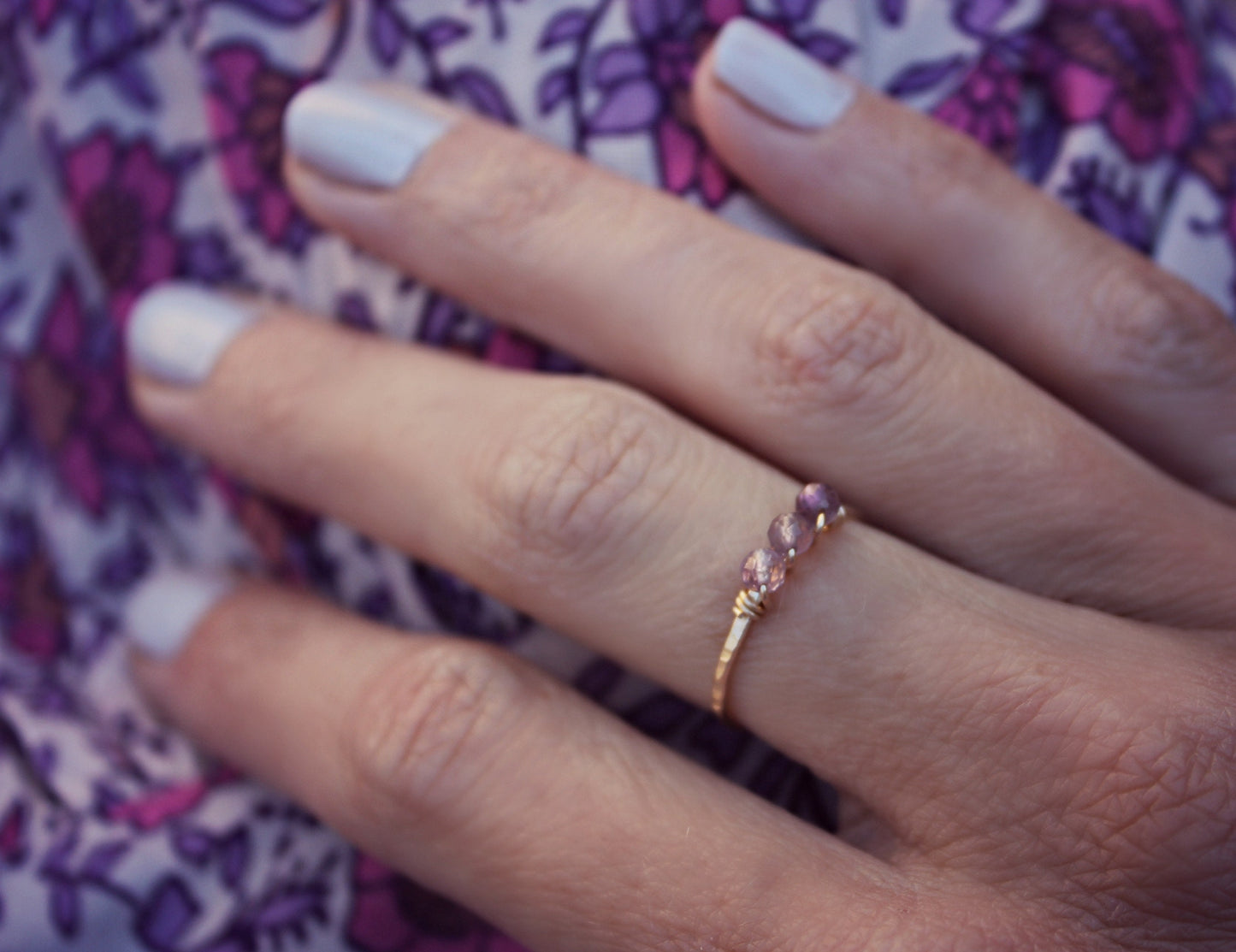 February Birthstone stacking ring -Amethyst ring