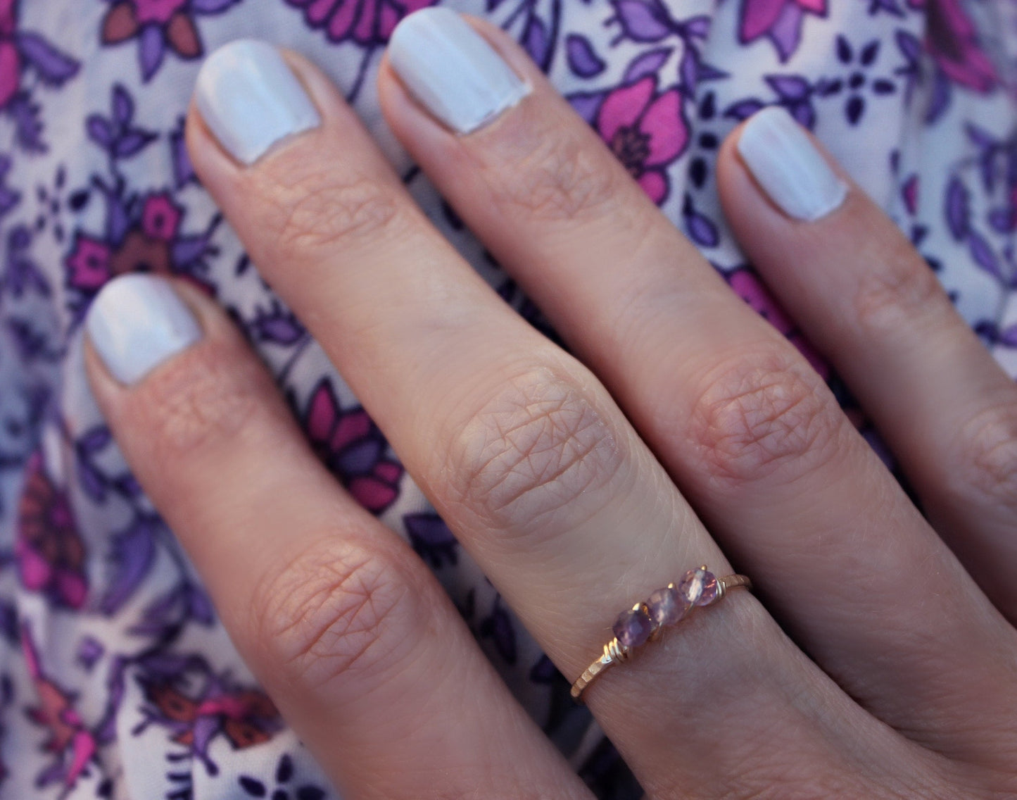 February Birthstone stacking ring -Amethyst ring