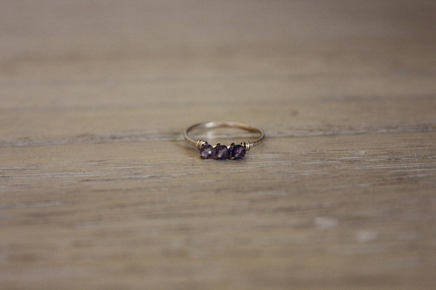 February Birthstone stacking ring -Amethyst ring
