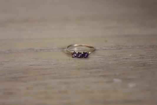 February Birthstone stacking ring -Amethyst ring