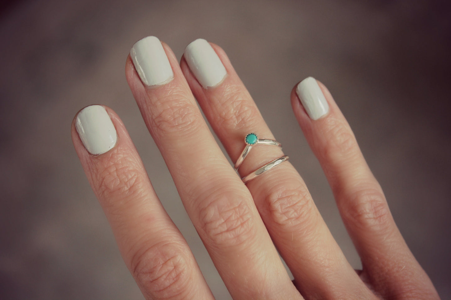 Sterling silver knuckle ring set, stacking rings - choose from opal or turquoise midi rings, mid finger ring, knuckle ring set, silver rings