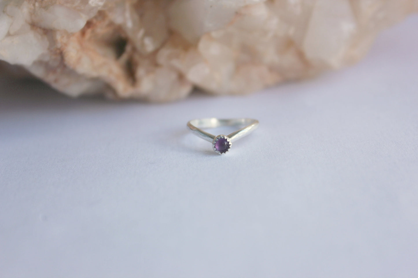 Sterling silver Moonstone knuckle ring, June  birthstone, chevron stacking ring - midi ring, silver ring