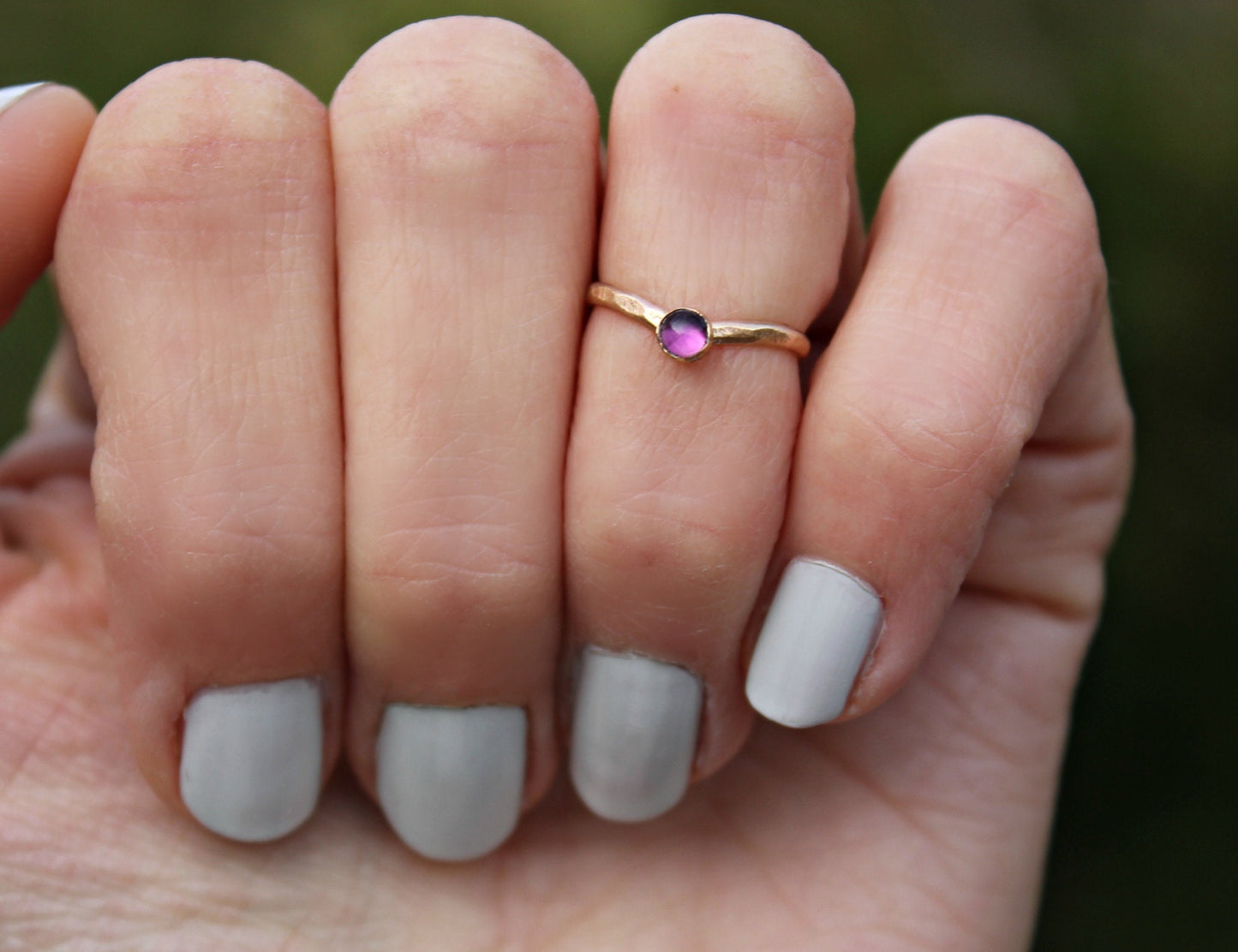 Gold filled Amethyst midi ring