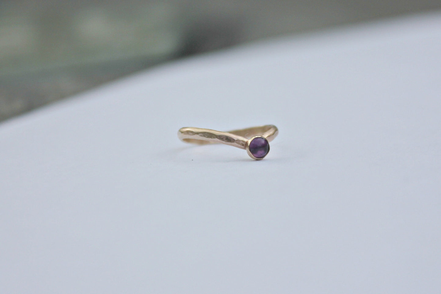 Gold filled Amethyst midi ring