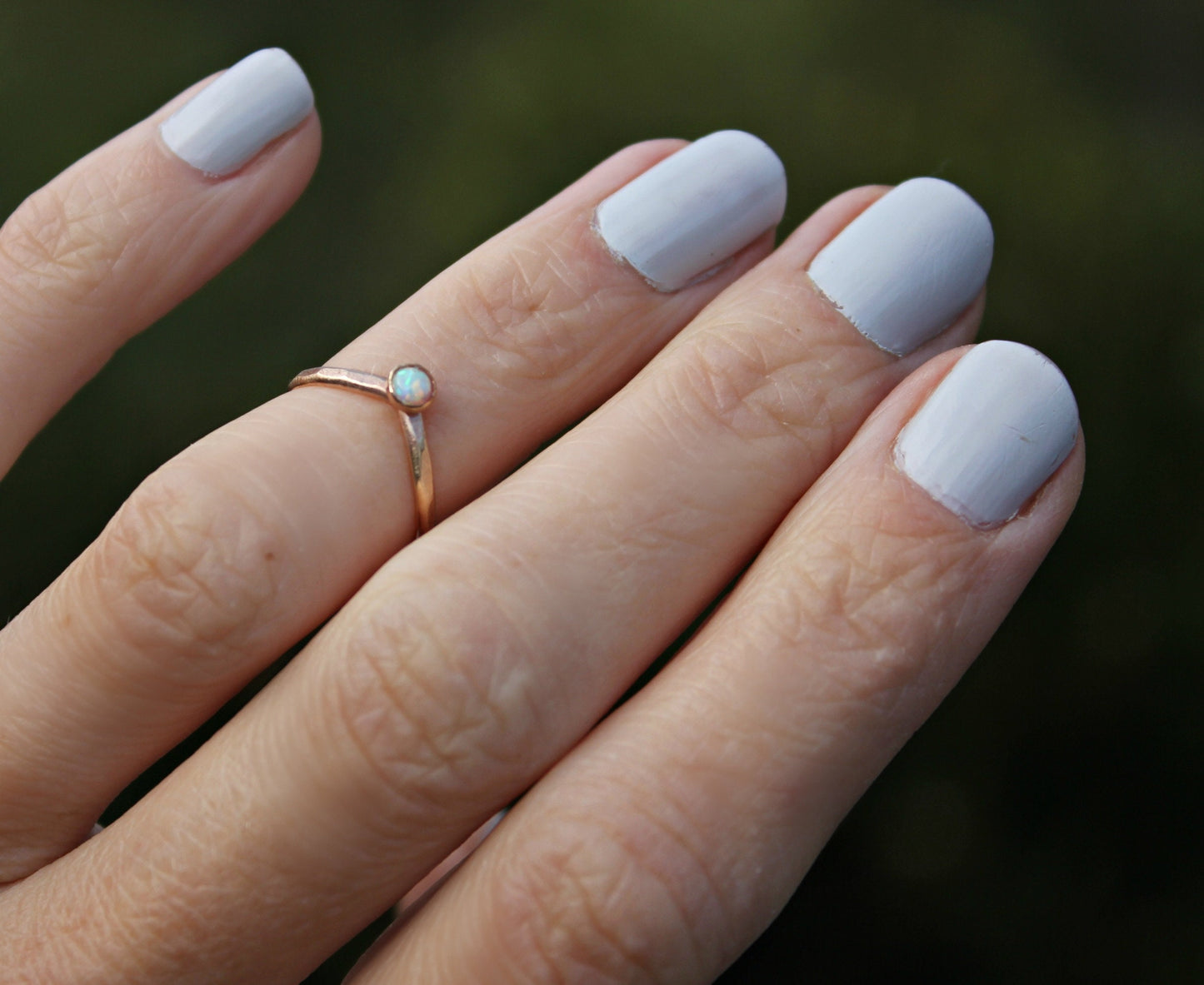 Gold filled Opal ring stacking ring