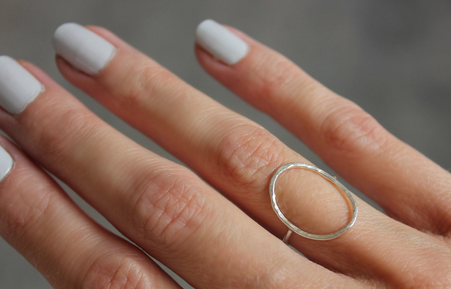 Sterling silver oval ring, circle ring, stacking ring, stackable ring, minimalist jewelry