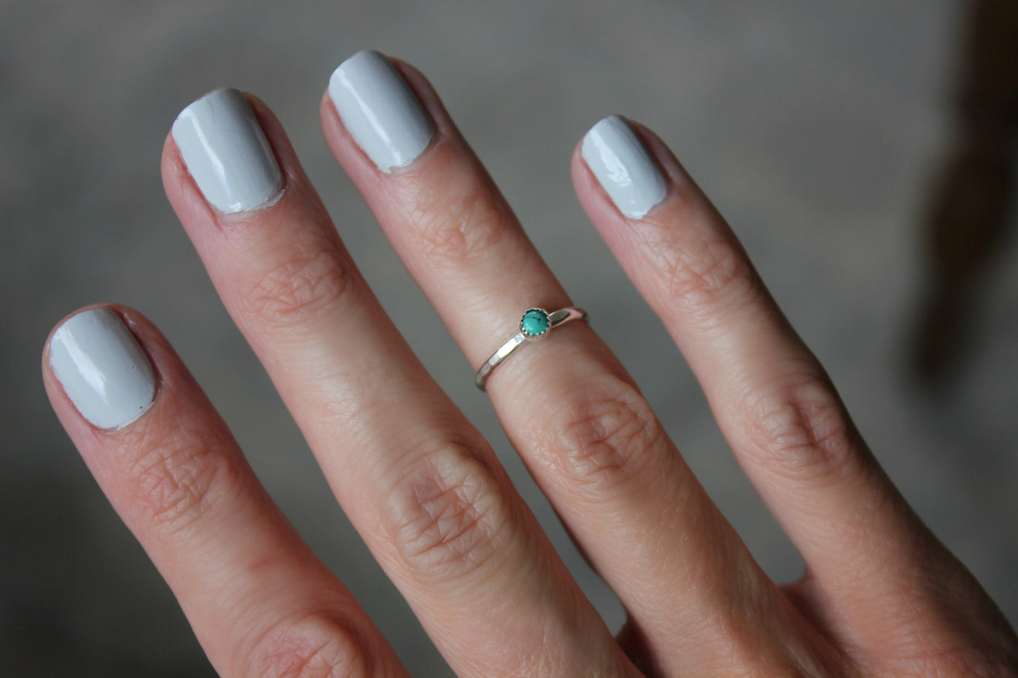 Sterling silver opal knuckle ring - October birthstone ring, stacking ring - midi ring, silver ring