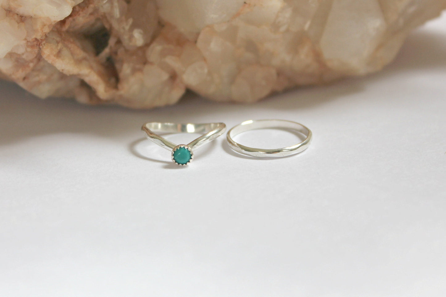 Sterling silver knuckle ring set, stacking rings - choose from opal or turquoise midi rings, mid finger ring, knuckle ring set, silver rings