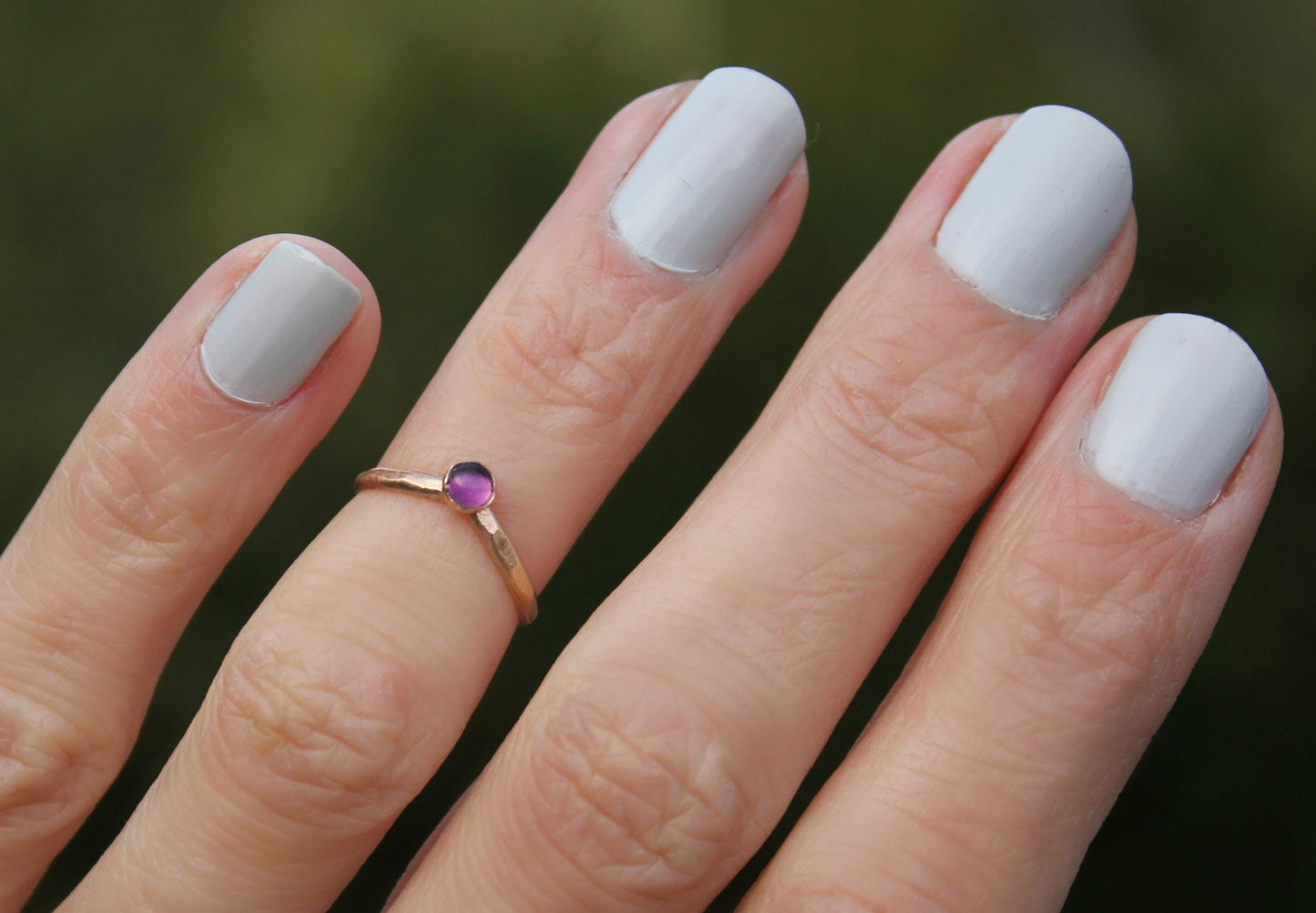 Gold filled Amethyst midi ring