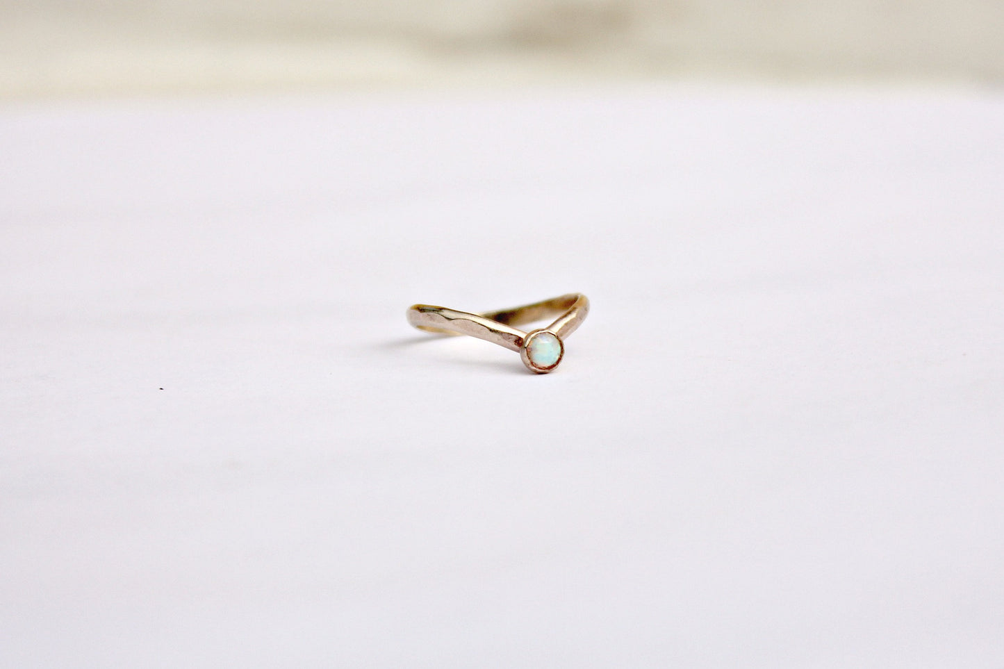 Gold filled Opal ring stacking ring