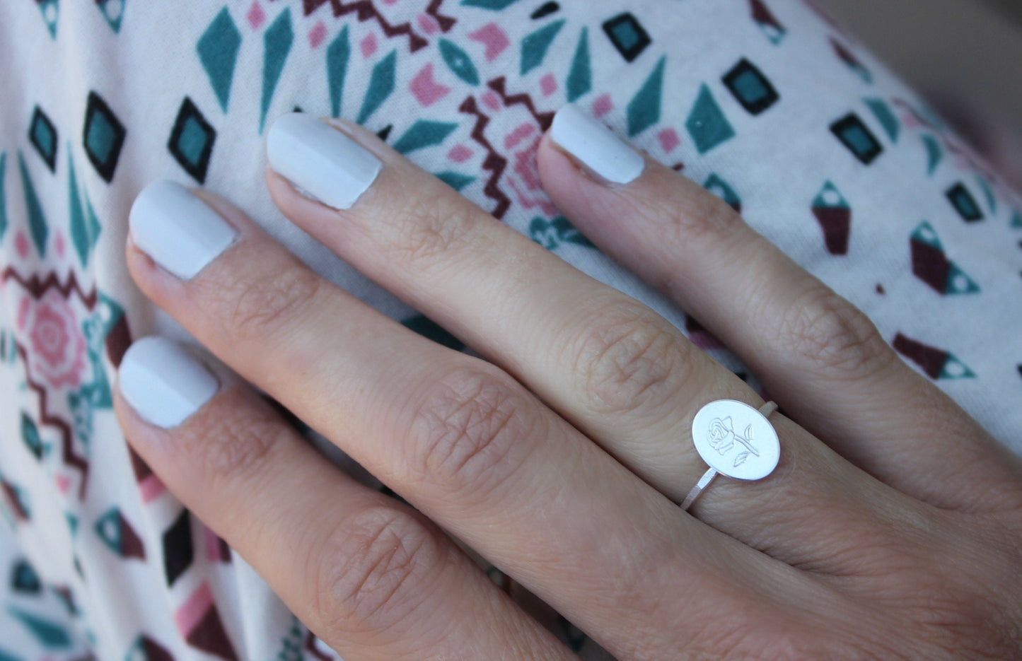 Sterling silver rose ring