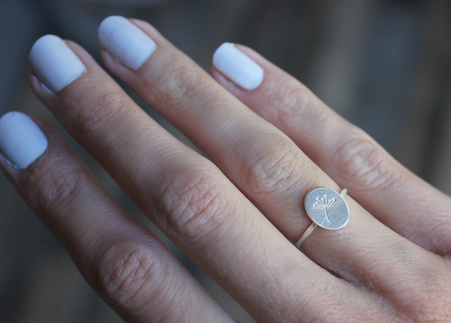 Sterling silver Dandelion Flower Ring