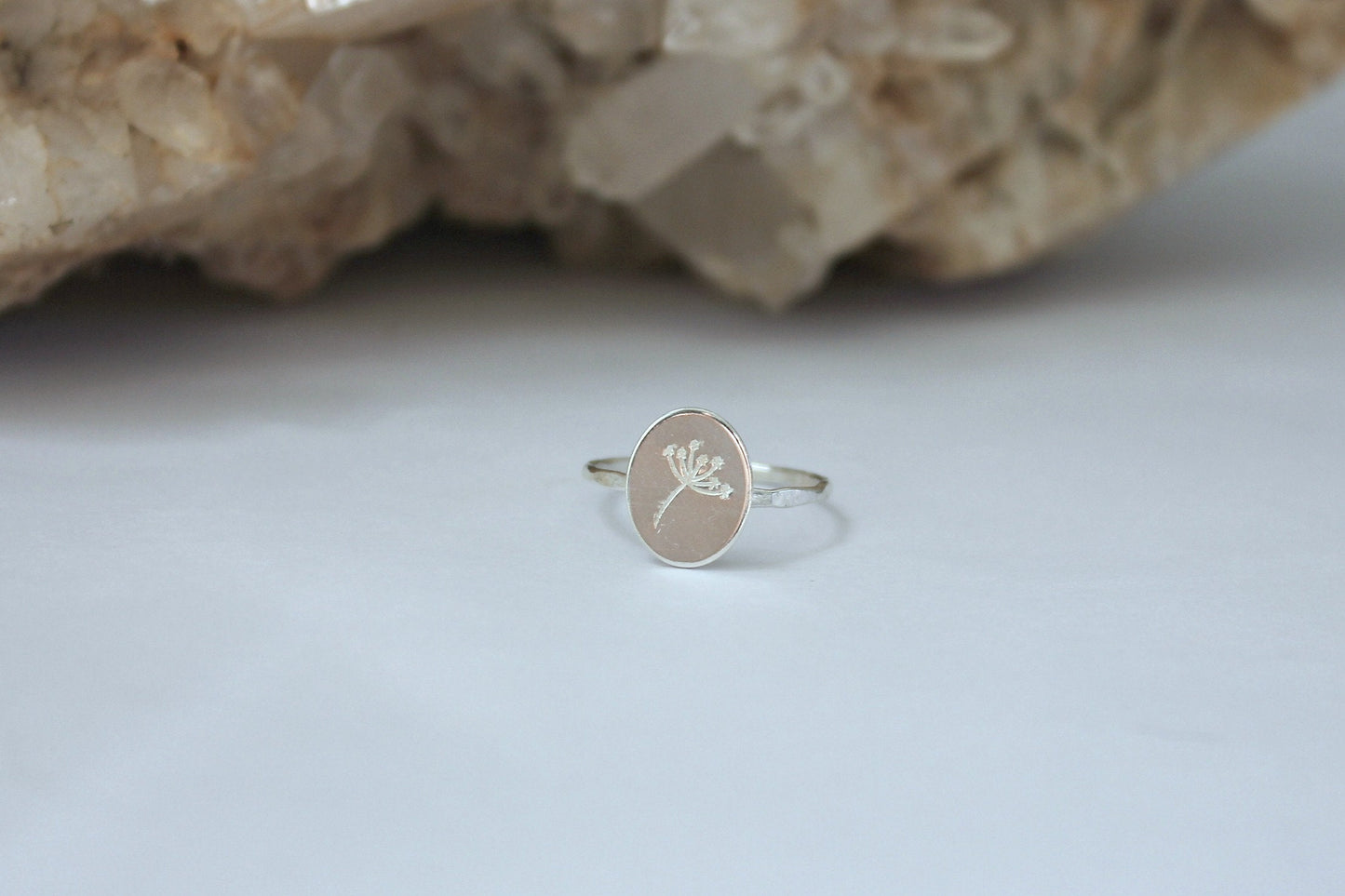 Sterling silver Dandelion Flower Ring