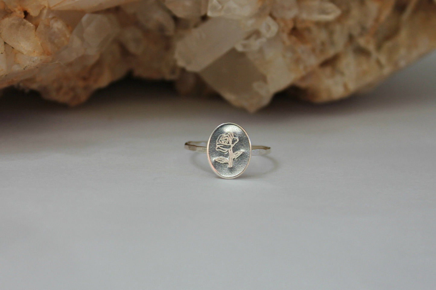 Sterling silver rose ring