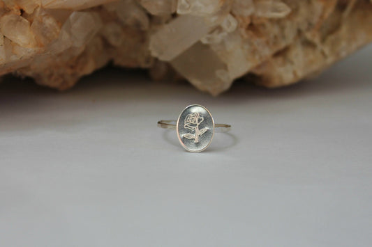 Sterling silver rose ring