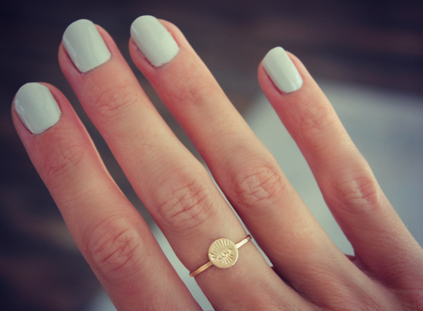 Gold filled evil Evil eye ring