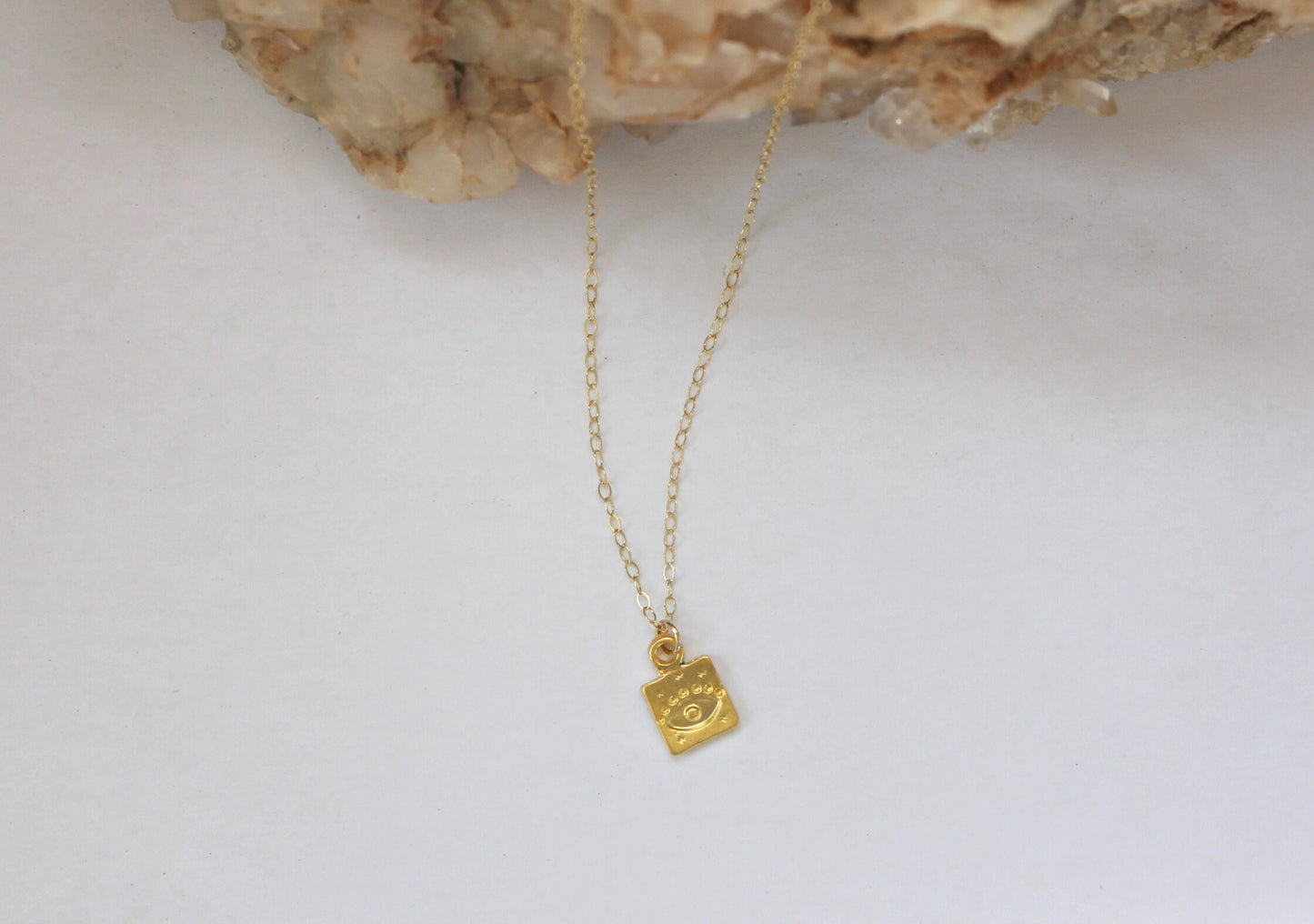 Gold evil eye talisman necklace