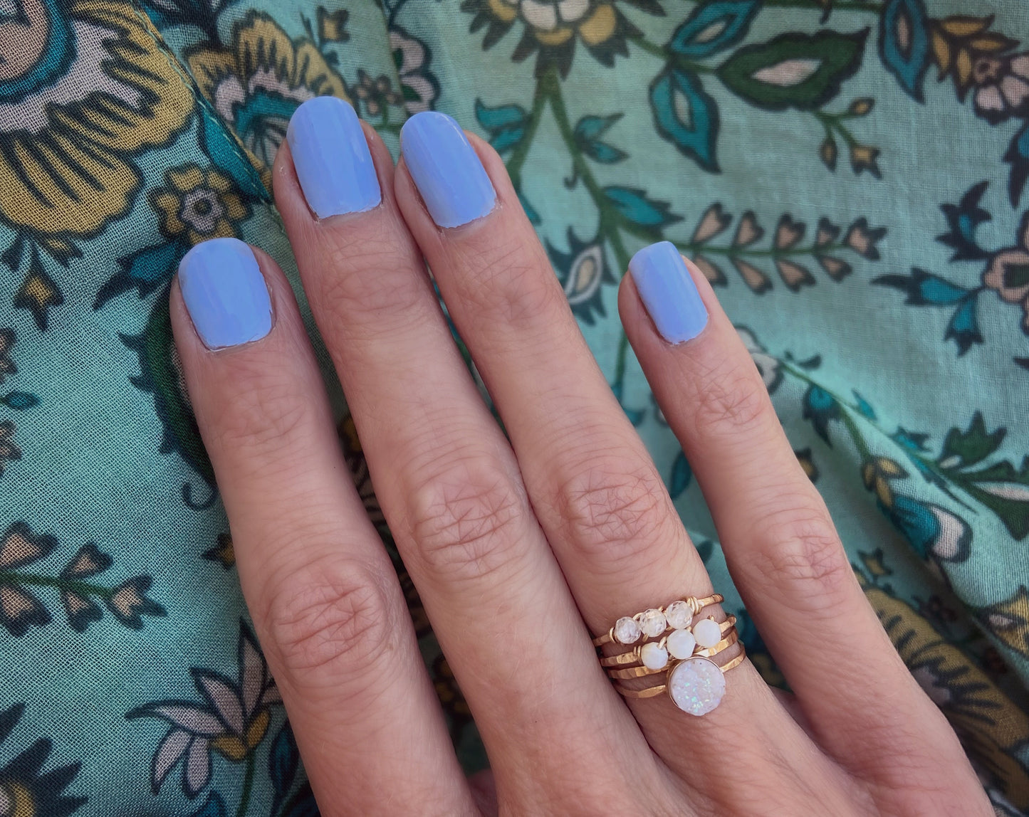 April Birthstone stacking ring -cz skinny gold filled ring
