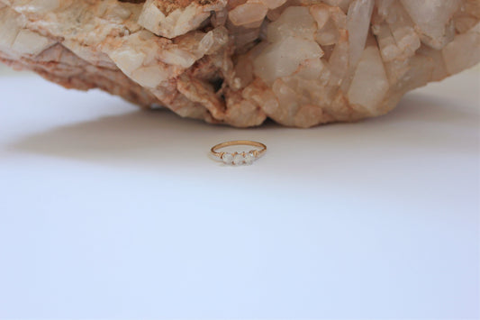 April Birthstone stacking ring -cz skinny gold filled ring