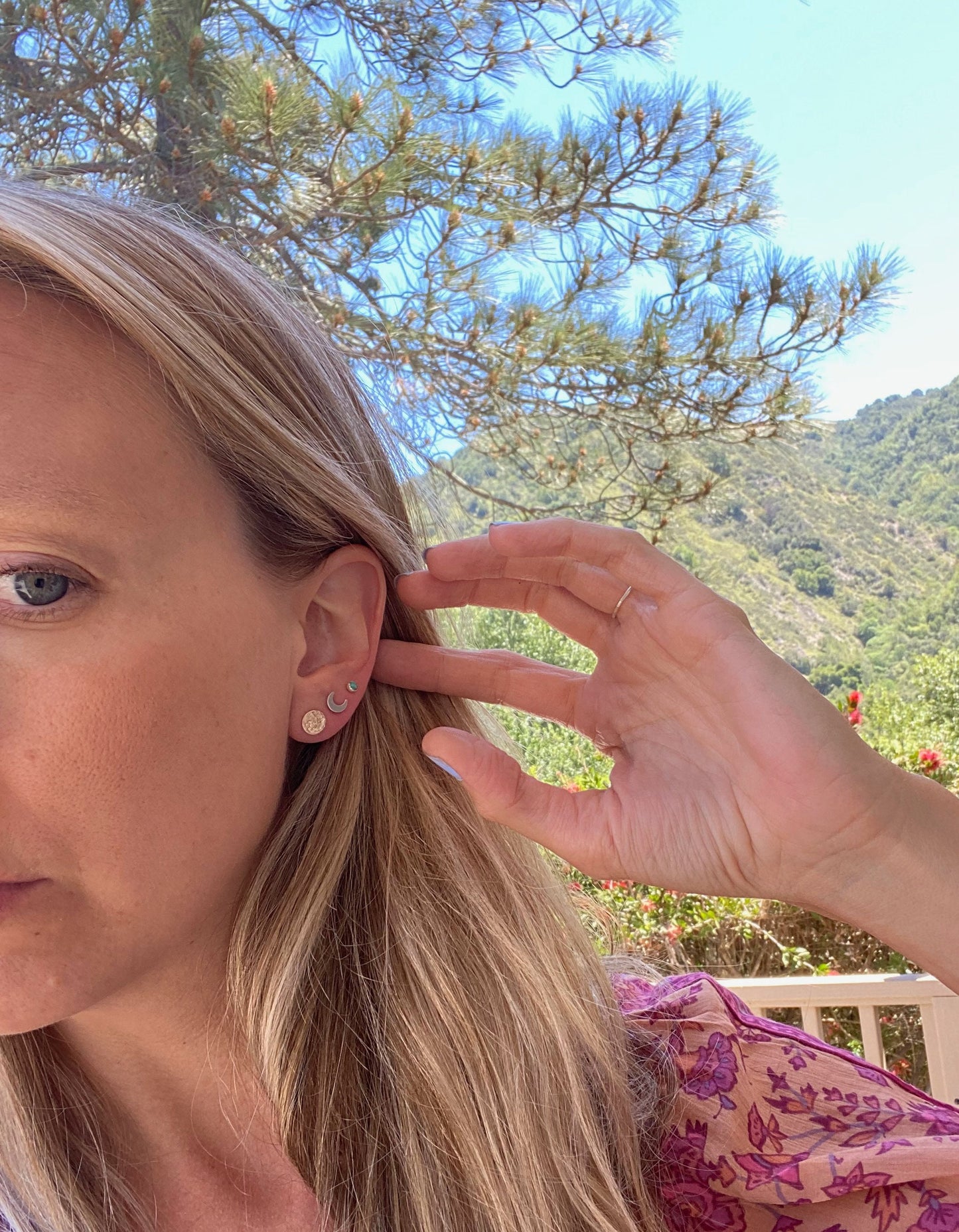 14k Gold filled full Moon phase earrings