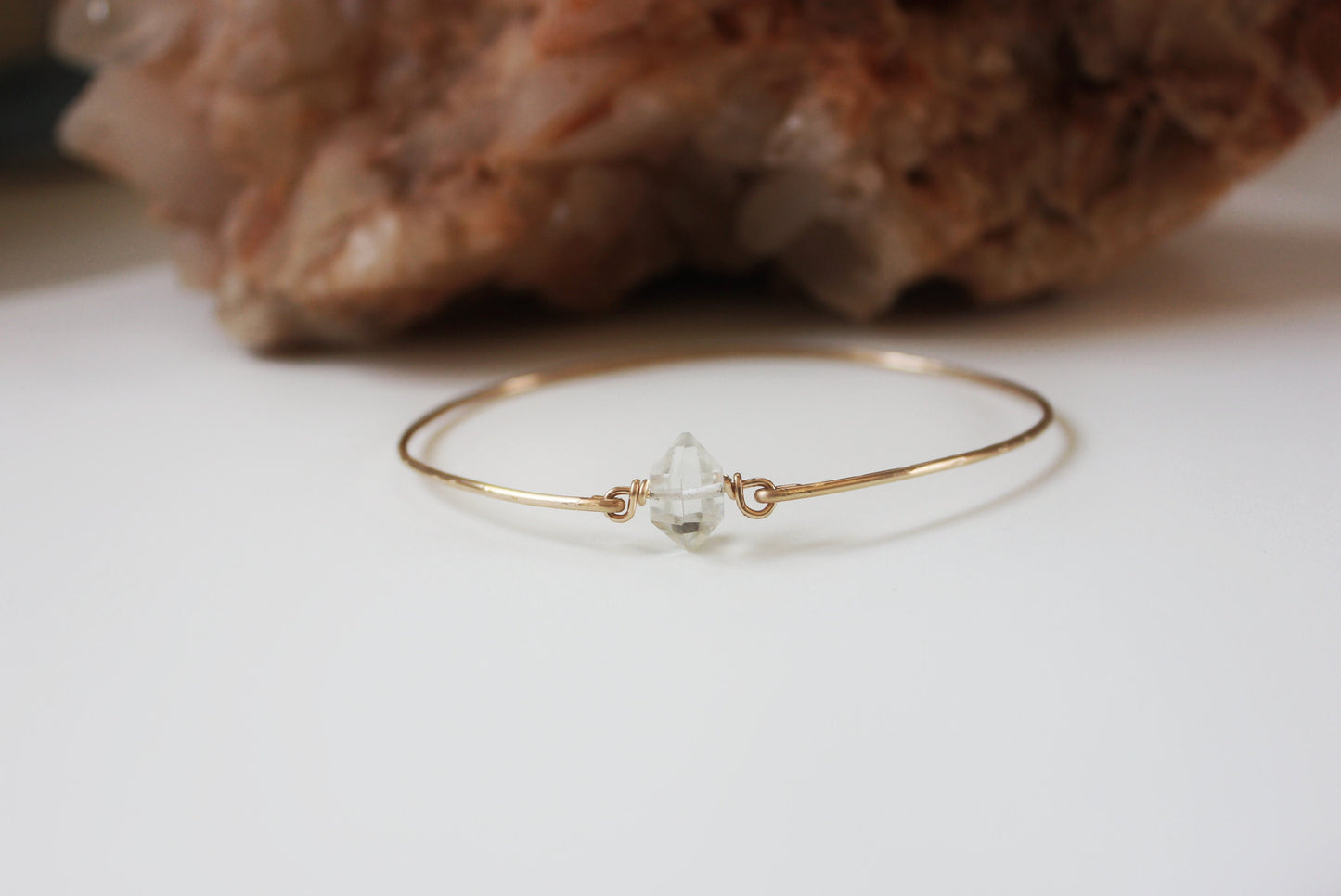 14k Gold filled quartz crystal bracelet