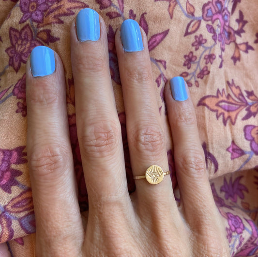 Gold filled evil Evil eye ring
