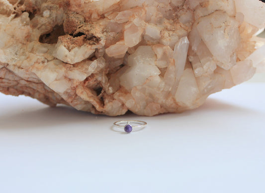 Sterling silver and Amethyst birthstone ring