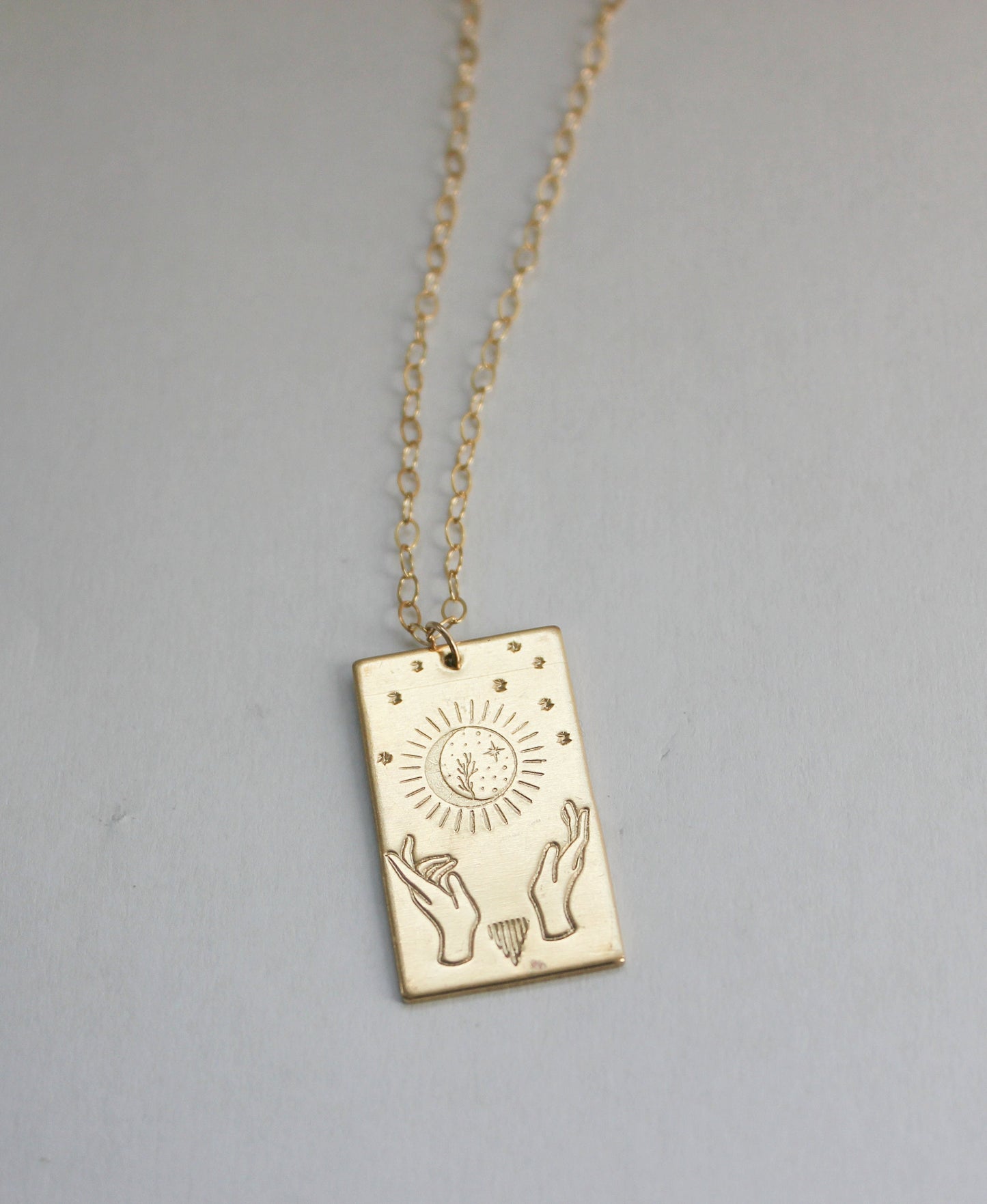 Gold celestial necklace