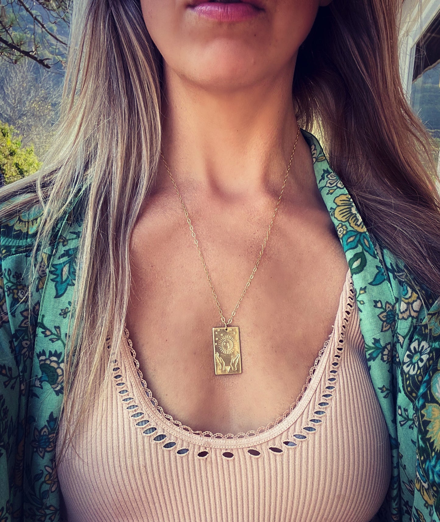 Gold celestial necklace