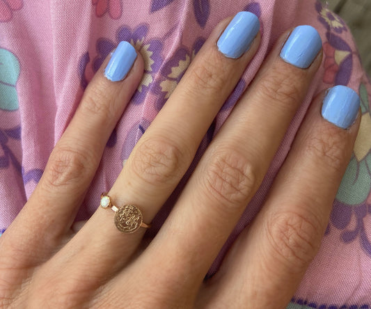 Gold and Opal Moon ring