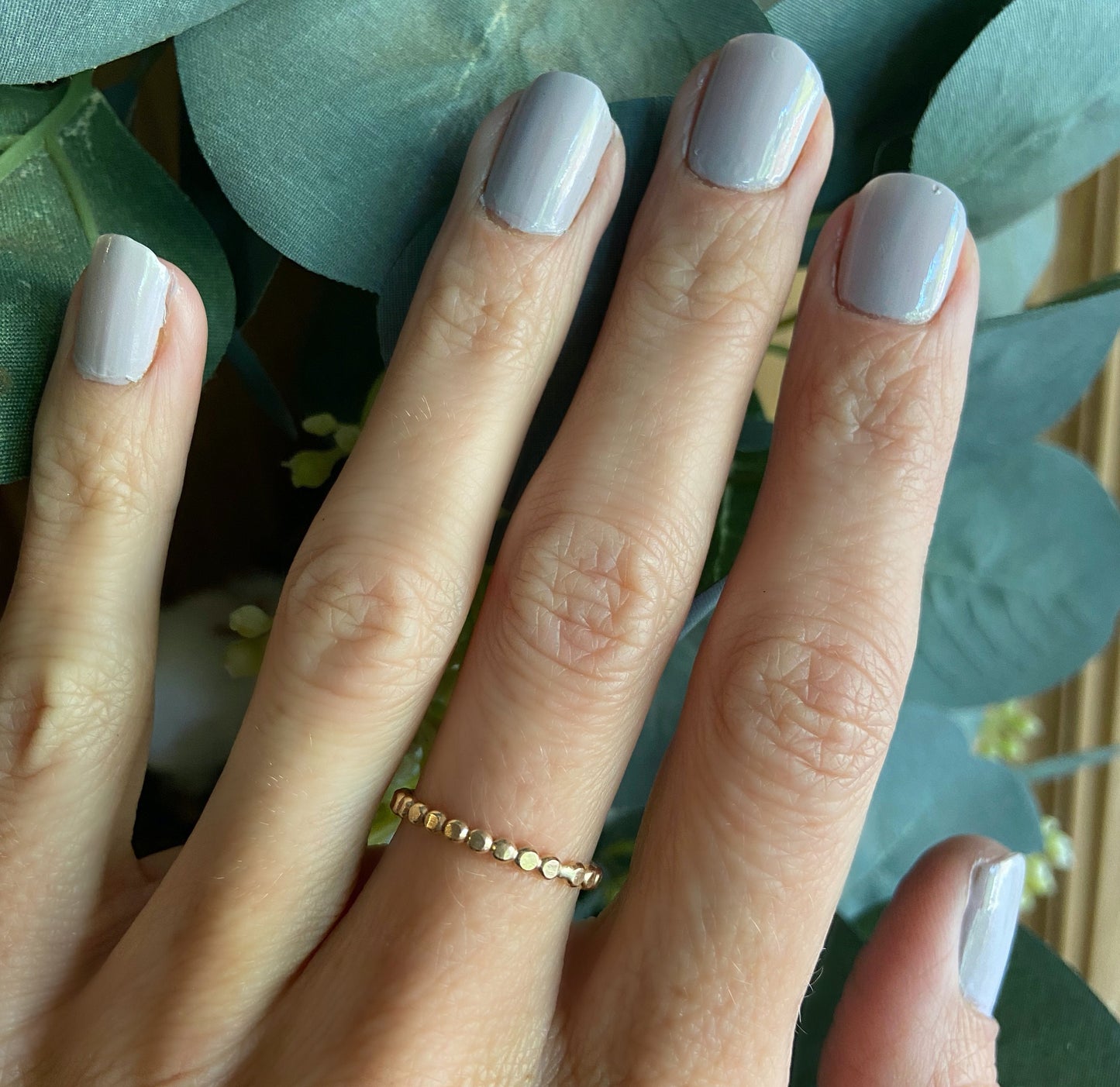 Gold beaded stacking ring