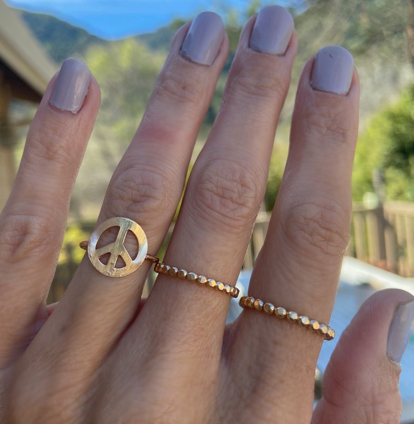 Gold filled beaded stacking ring