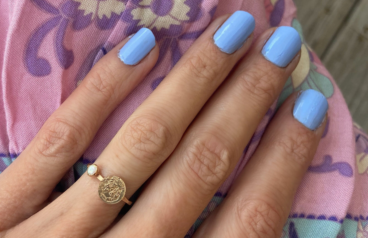 Gold and Opal Moon ring