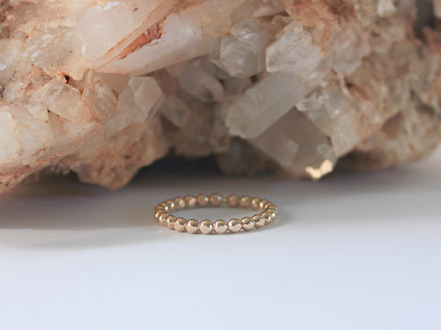 Gold filled beaded stacking ring