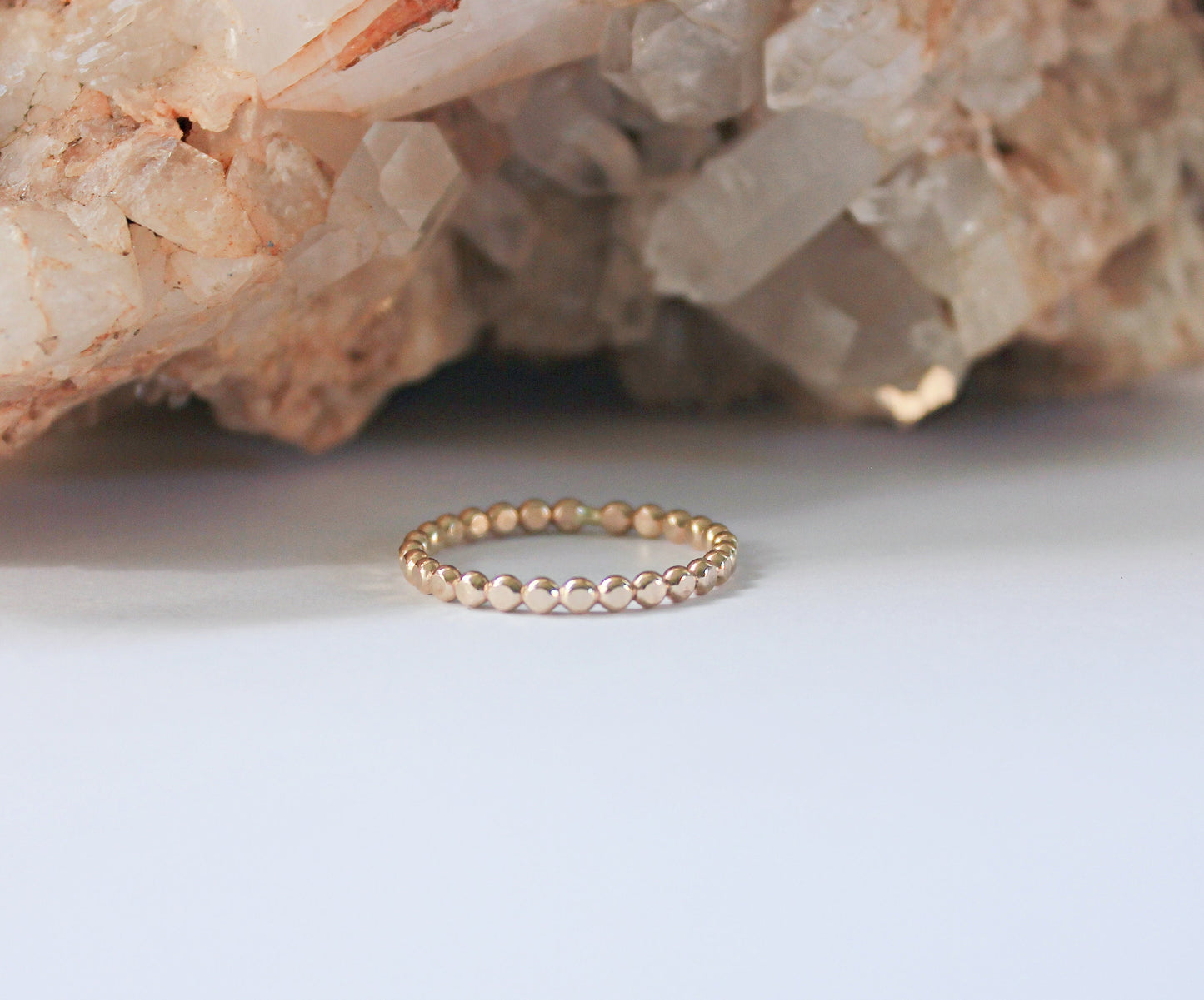 Gold beaded stacking ring