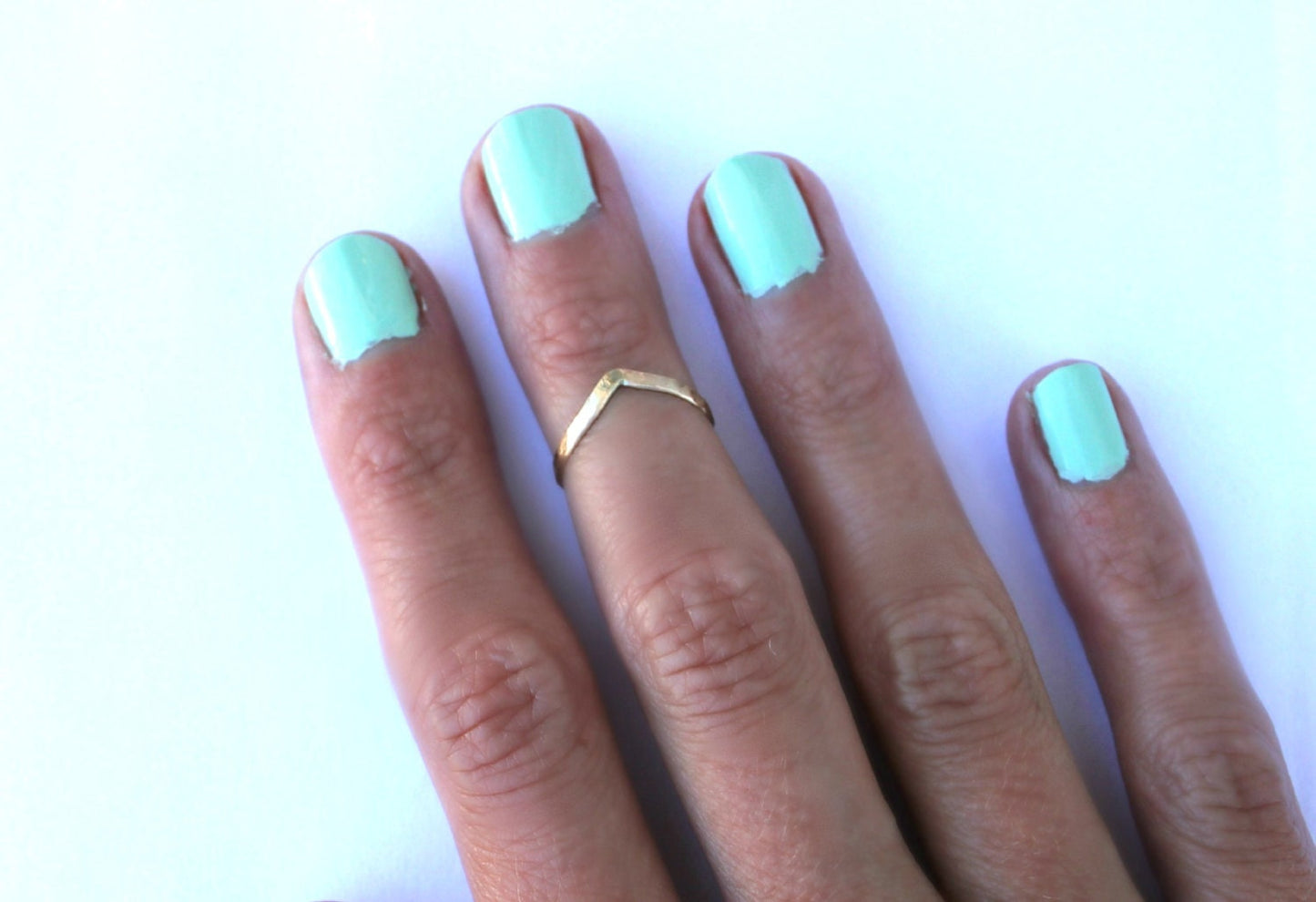 Gold filled chevron midi ring