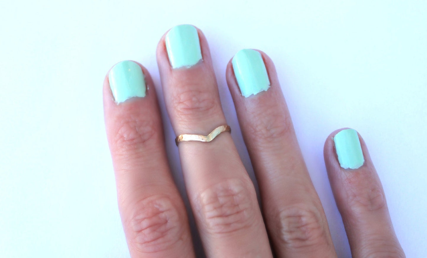 Gold filled chevron midi ring