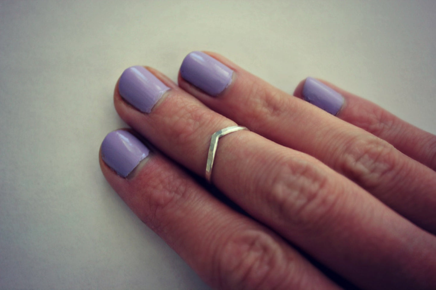 Sterling silver knuckle ring, chevron stacking ring - midi ring, silver ring