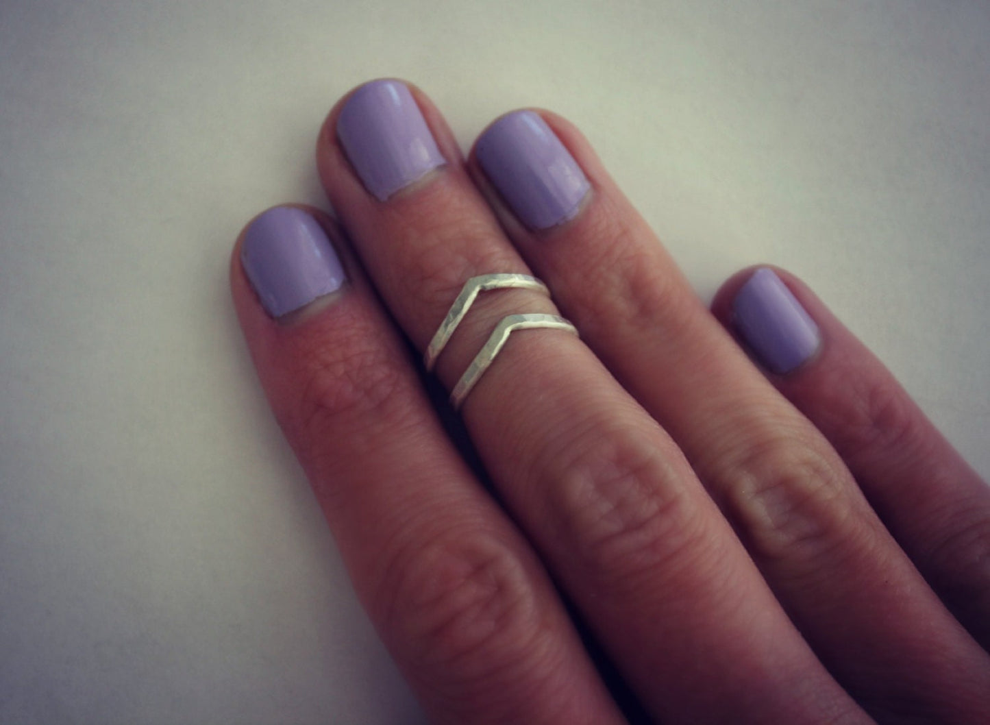 Sterling silver knuckle ring, chevron stacking rings - midi rings, hammered, textured knuckle rings, silver rings