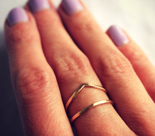 14k Gold filled stacking ring set