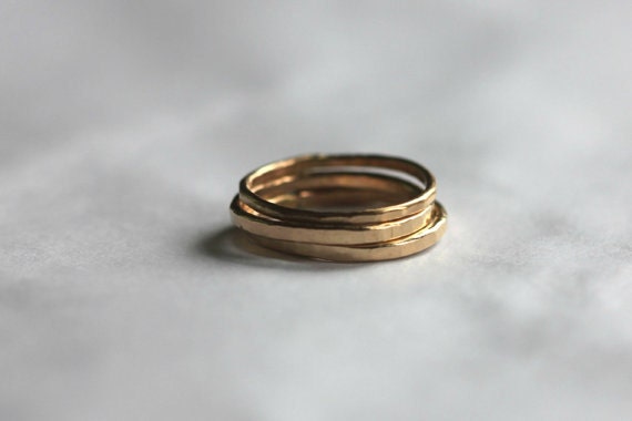 14k Gold filled stacking ring set